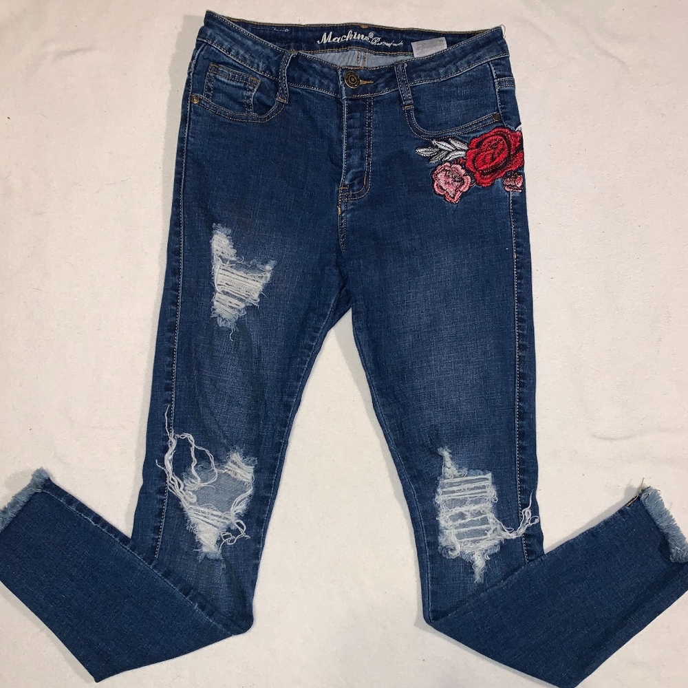 embroidered jeans